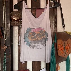 Women's Graphic Tank Top - White